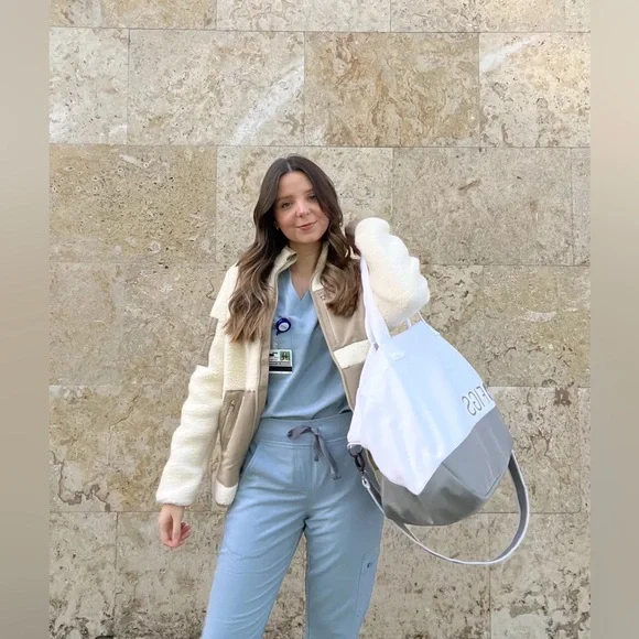 Figs Dusty Blue Catarina Scrub Top - Picture 8 of 9